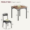 GOCAPTAIN 3 Pieces Dining Table Set for 2 - Square Kitchen Table with 2 Upholstered Chairs, Space Saving Dining Set for Apartments, Small Space - 2 of 4