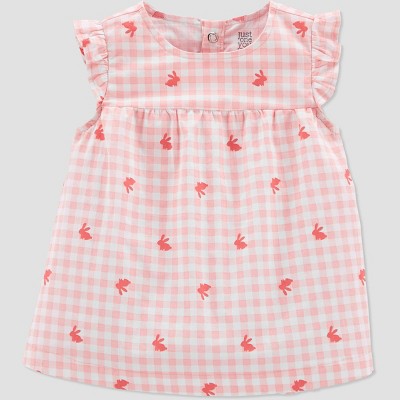 Baby Girls' Gingham Bunny Romper - Just One You® made by carter's Pink Newborn