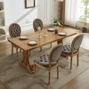 2 Pieces Black French Style Solid Wood Frame PU artificial leather Dining Chair with Nailhead Trim and Wood Legs - 2 of 4