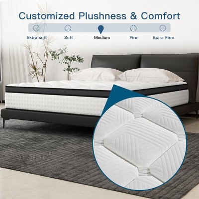 CHEVNI 12-14 Inch Mattress in a box Hybrid Spring Memory Foam Medium Firm Gray - Thumbnail 5