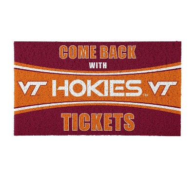 Evergreen Come Back with Tickets Virginia Tech 28" x 16" Woven PVC Indoor Outdoor Doormat