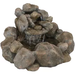 Sunnydaze 18"H Electric Resin Rocky Ravine Waterfall Outdoor Water Fountain