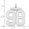 Black Bow Jewelry Sterling Silver, Athletic Collection, Large Polished Number 98 Pendant - 2 of 3