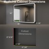 HBEZON LED Medicine Cabinet with Lights and Mirrors, Recess/Wall Mount Bathroom Cabinet, 3 Mode Lights, Dimmable, Anti-Fog, Silver - 2 of 4