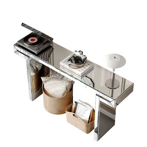 Airsurfer 48-inch Silver Mirrored Console Table Elegant Modern Mirrored Console Table Home Decor Accent for Living Room or Entryway - 1 of 4