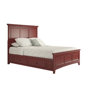 Martha Panel Platform Bed with Two Sides of Storage Queen Size Rich Ruby - Inspire Q, Red