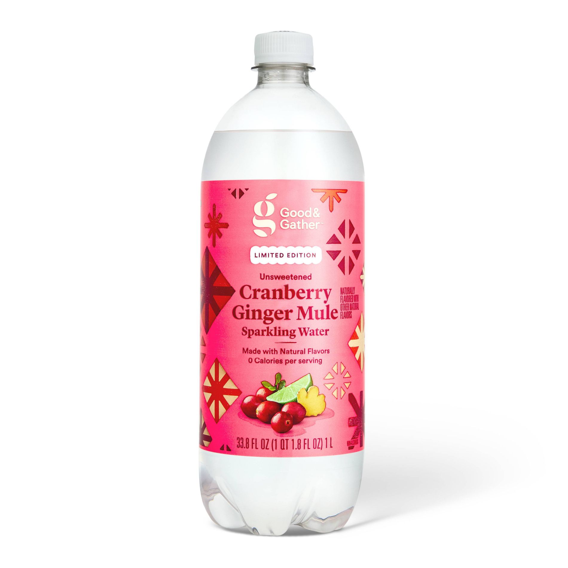 Cranberry Ginger Mule Sparkling Water Naturally Flavored with Other Natural Flavors - 33.8 fl oz Good & Gather™