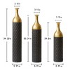 AENKYO Set of 3 Metal Floor Vases with Gold Accents, Textured Geometric Cylinder VasesTall Decorative Vases, 24.6"/29.3"/33.86" High - 3 of 4
