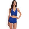 Anna-Kaci Swim Women's Halter High-Waisted Bikini Set with Ruched Detailing and Ruffle Hem - 2 of 4