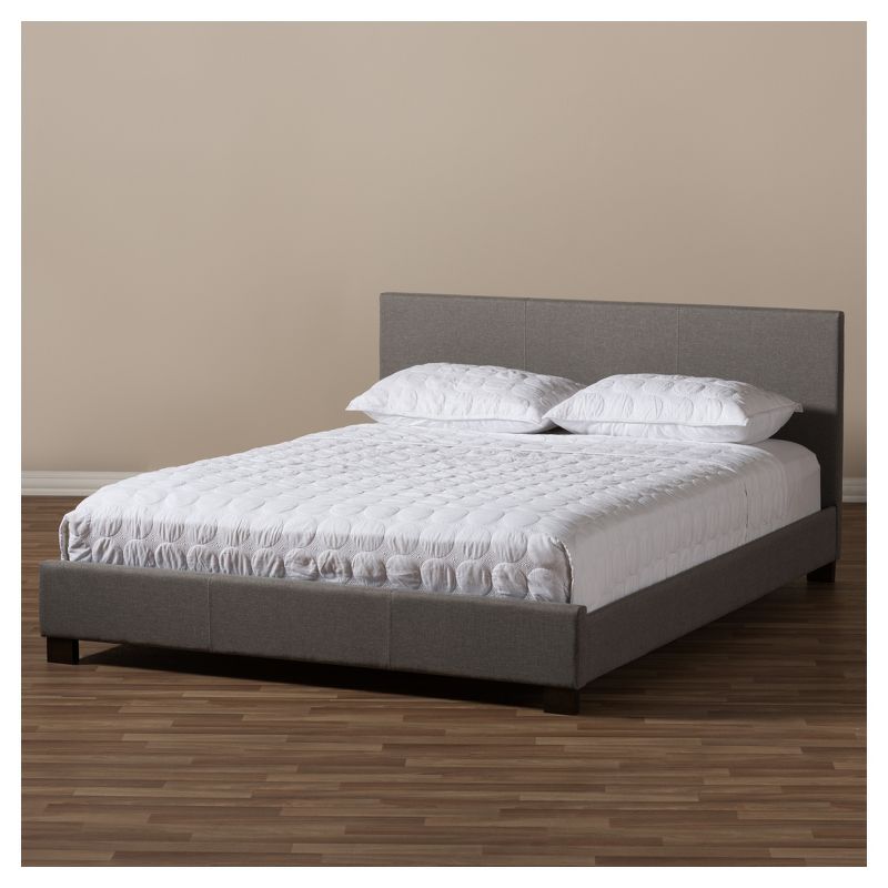 Elizabeth Modern And Contemporary Fabric Upholstered Panel - Stitched Platform Bed - Baxton Studio, 6 of 8