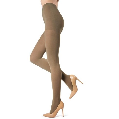 Memoi Women s Microfiber Opaque Control Top Tights Cork Xx Large 1x Target