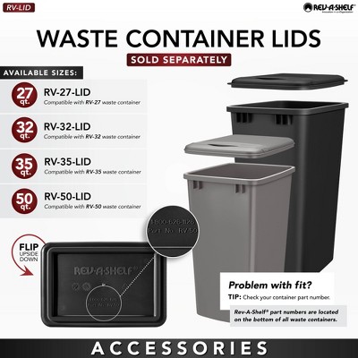 Gray Plastic Pull-Out Trash Can with Adjustable Mounting Brackets