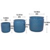 VisioGear 3PCS Ceramic Flowerpot, Modern Planter for Patio, Garden, Windowsill, Antique Blue, 15"*15"*15" - 3 of 4