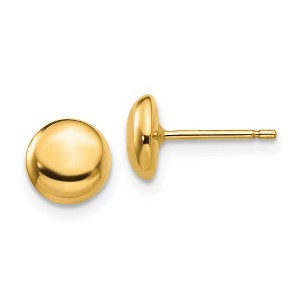 Black Bow Jewelry 6mm Polished Half Ball Post Earrings in 14k Yellow Gold - 1 of 4