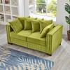 60.5'' Velvet Upholstered Loveseat Sofa with Square Arms and Nailhead Trim, Hidden Storage - 3 of 4