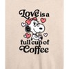 Women's - Peanuts - Belle Love Is A Full Cup Of Coffee with Hearts Lightweight French Terry Wide Neck Long Sleeve Shirt - 2 of 4
