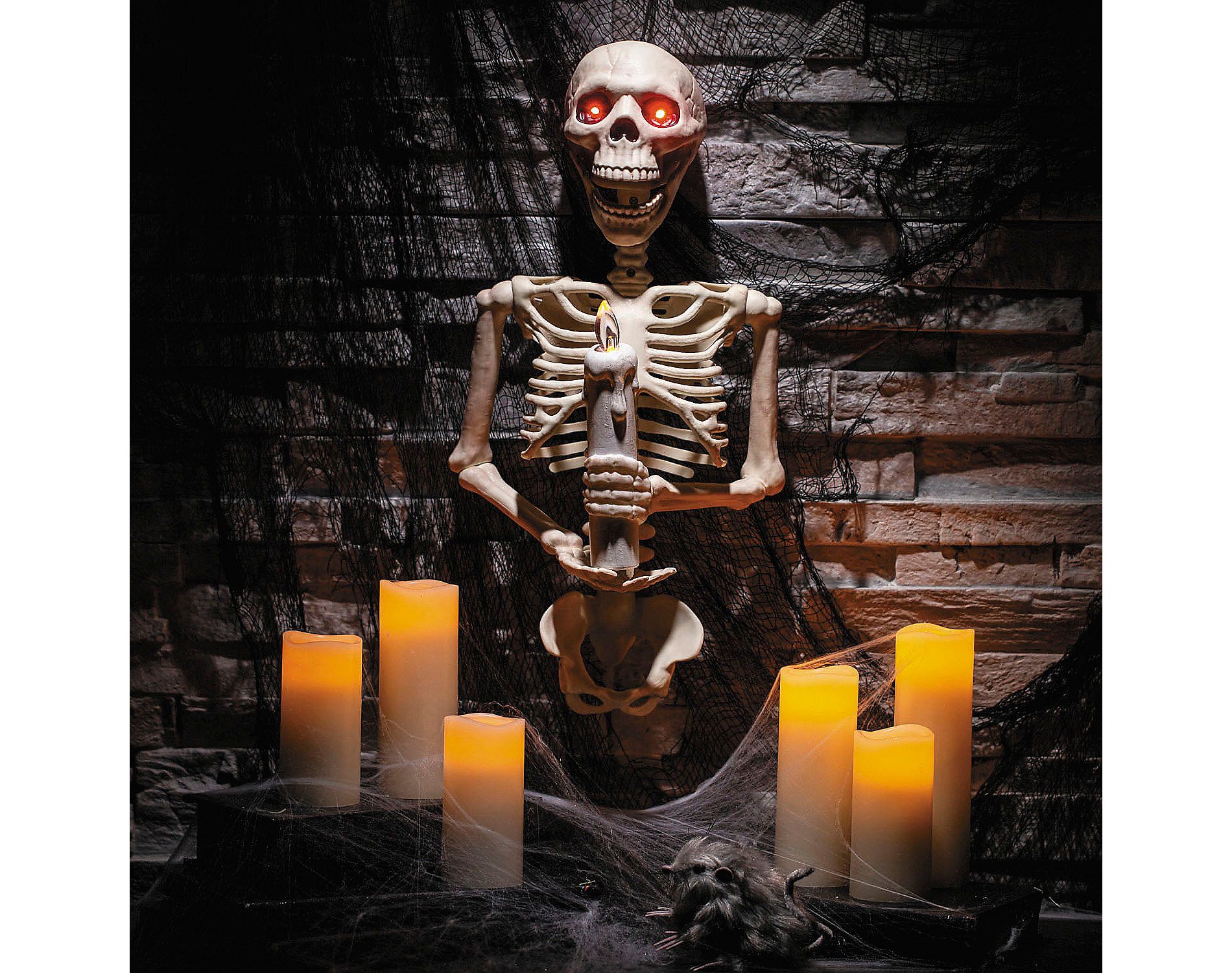 Morris Costumes 18 1/4" Skeleton Holding a Candle Wall Sconce Halloween Decoration