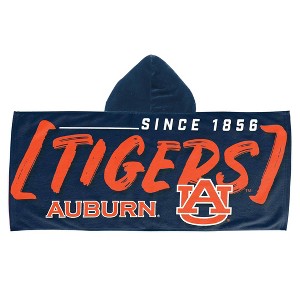 22"x51" NCAA Auburn Tigers Hooded Youth Beach Towel - 1 of 3