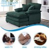Corduroy Chaise Lounge Single Sofa With 2 Toss Pillows and a Ottoman Upholstered Accent Chairs, White/Orange/Green/Gray/Black-ModernLuxe - 4 of 4