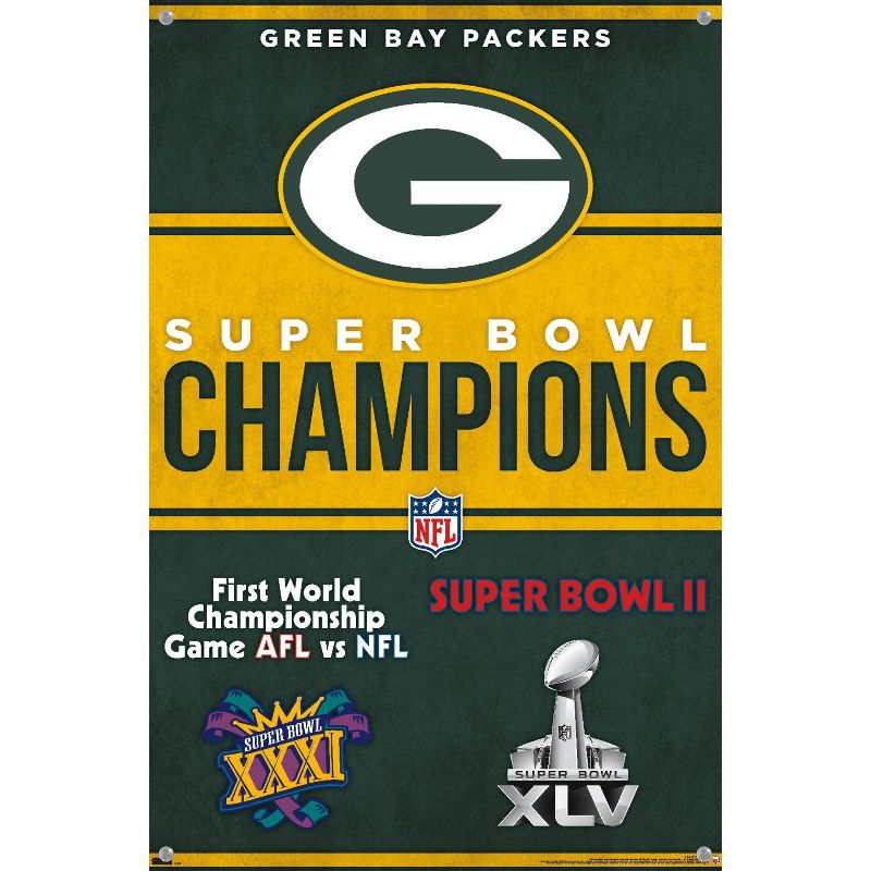 Trends International NFL Green Bay Packers - Champions 23 Unframed Wall Poster Prints, 4 of 7