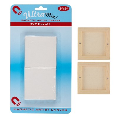 3x3" Mini Magnetic Paintable Canvas Squares Pack of 4