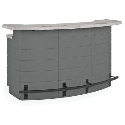 Suncast Backyard Oasis Entertainment Bar with Pull-Out Drawers & Shelves, Marble