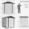 LACOO 8' x 6' Peak-Roof Patio Metal Shed - 4 of 4