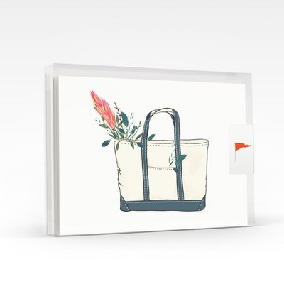Tote Bag With Flowers Greeting Card Pack Set (8 ct.) by Ramus & Co