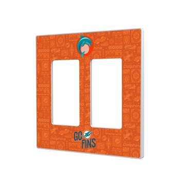 Keyscaper Miami Dolphins 2024 Illustrated Limited Edition Hidden-Screw Light Switch Plate