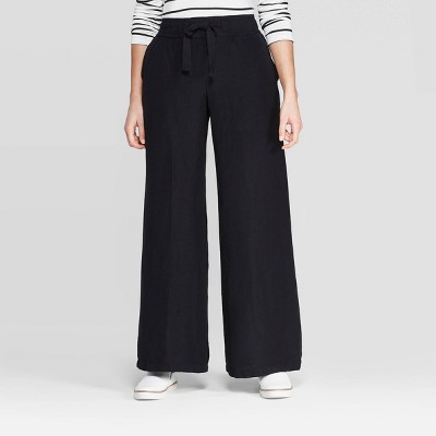 Women's Regular Fit High-Rise Wide Leg Linen Pants - A New Day