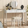 INFURNIC Desks 40 Inch Compact Writing Workstation Computer Desk with Storage Drawers and Dual-Purpose Design, White, 39.37"*19.09"*29.53" - 4 of 4