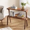 APRILSOUL Solid Wood Side Table 2-Tier Farmhouse Couch Side Table, Rustic Slim Tall Sofa End Table with Storage Shelf for Living Room - 3 of 4