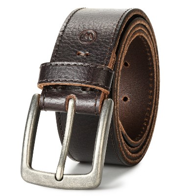 Wrangler Men's Leather Embossed Logo Belt - Casual Daily Wear for Jeans & More, Branded Belt, Mens Accessories