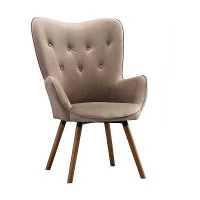 NicBex Silky Velvet Accent Chair,Upholstered Living Room Chairs with High Tufted Button Backrest,Cozy Armchair,Accent Chairs for Living Room