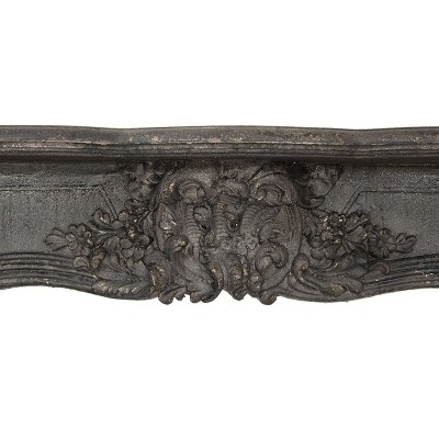 Ornate Black Wood Wall-Mounted Decorative Fireplace Mantel