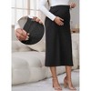 INSPIRE CHIC Womens Maternity Skirts Straight Casual Over the Belly Stretchy Knit Midi Pregnancy Skirt Business - 2 of 4