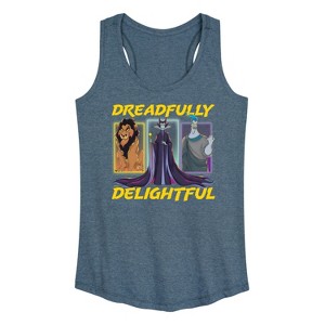 Women's - Disney Villains - Dreadlfully Delightful Scar Maleficent Hades Graphic Racerback Tank - 1 of 4