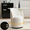 Modern Velvet Upholstered Swivel Office Chair,Office Chair with Metal Base and Armless,360 Degree Study Room Rotating Desk Chair-Cuddlewood - 3 of 4