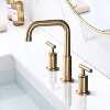 ALEXOUN 8 in. Widespread Double Handle Bathroom Faucet with Pop Up Drain in Brushed Gold - 2 of 4