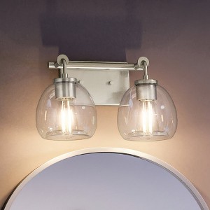 Urban Ambiance Luxury Industrial Bath Light 8.875''H x 14.625''W,  Brushed Nickel Finish,  Lithgow Collection, UHP4181 - 1 of 4