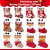 12 Pcs 3D Bulk Xmas Stockings Santa Snowman Reindeer Burlap Stockings Present Holders Treat Bags Tree Decoration Xmas Party Decors - 2 of 4