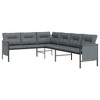 vidaXL Patio Corner Sofa Anthracite Steel and Textilene - 2 of 4
