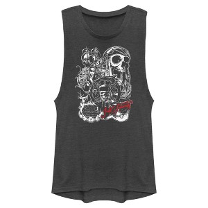 Juniors Womens Pirates of the Caribbean: Curse of the Black Pearl Jack Sparrow Icons Festival Muscle Tee - 1 of 4