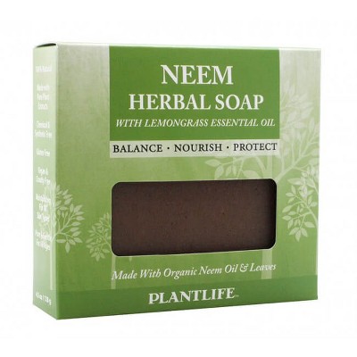 Plantlife Neem Herbal Bar Soap - Hand Crafted Using Plant-Based Ingredients - Made in California 4.5oz Bar