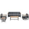 Outdoor Swivel Rocker Patio Chairs High Back Wicker Patio Furniture - 3 of 4