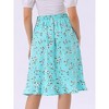 INSPIRE CHIC Women's Floral Ruffle Elastic High Waist Button Flowy Split Skirt - 4 of 4