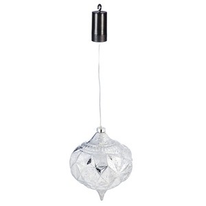 Evergreen 8" Shatterproof Outdoor Safe Battery Operated LED Teardrop Ornament, Silver - 1 of 1