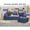 Lycvki 113" Modular L Shaped Sectional Sofa with Storage Ottoman and 2 Pillows - 2 of 4