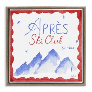 Stupell Industries Red & Blue Apres Ski Club Floating Frame Canvas Art - 1 of 4