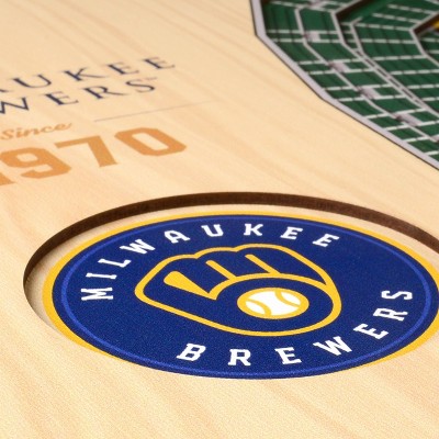 Milwaukee Brewers 5-Layer 3D Wooden Stadium Wall Art